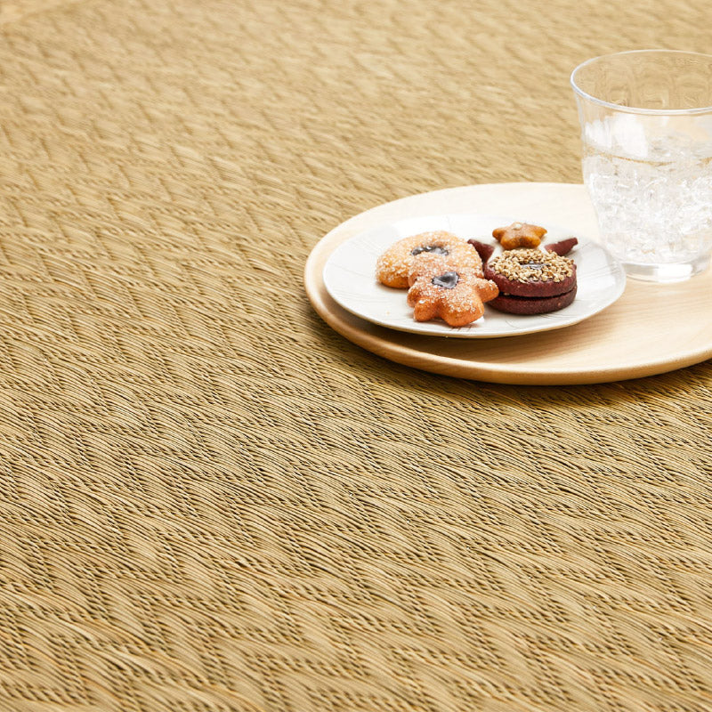 ふっくら い草ラグ 陽葵(ひまり)【約180×180cm/180×240cm】【約2畳/3畳】ウレタン貼り ふっくら 厚手 ナチュラル ヘリンボーン柄 シンプル柄 黄色 イエロー ござ ゴザ カーペット 井草 イグサ いぐさ 春夏秋冬用 ひんやり 涼しい