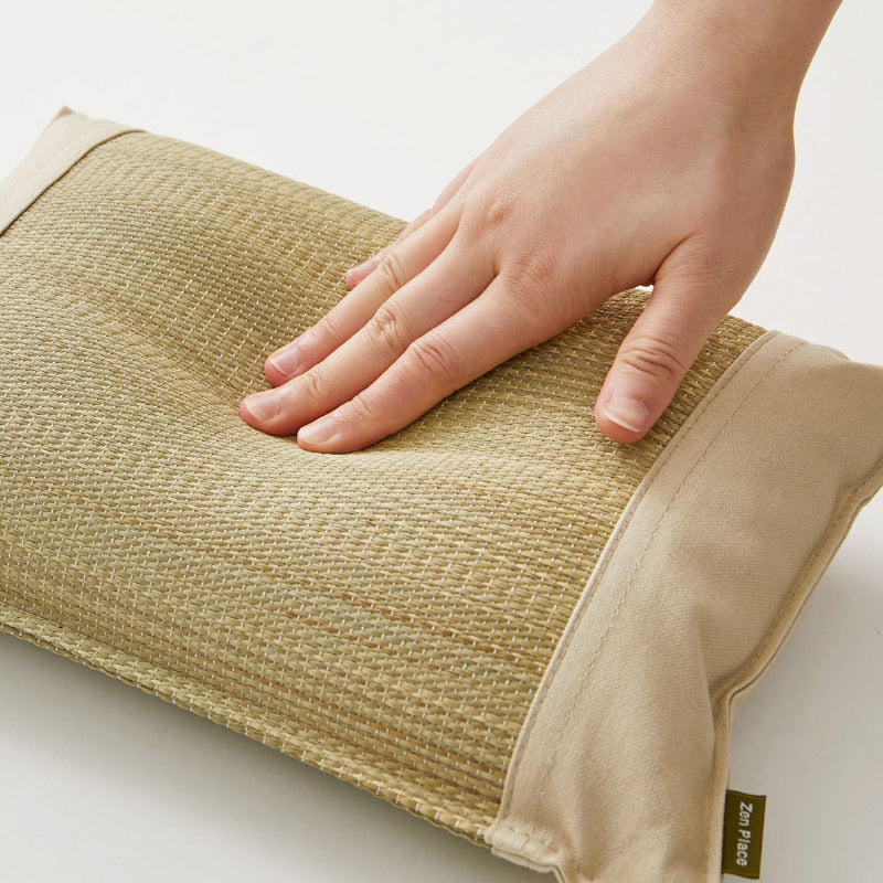 い草枕 倉敷帆布 おしゃれ 国産 平枕(くらのと)約32×22×10cm せとのとシリーズ ソフティル イ草 小さめ まくら お昼寝枕 安眠 癒しグッズ 日本製 無地 ブルー ベージュ ギフト プレゼント イグサ いぐさ 井草 年中 春夏秋冬 涼しい