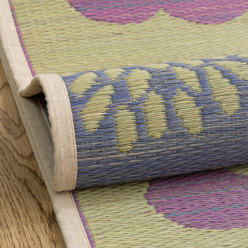 折りたためる い草ラグ クッカグラス 【裏貼り】【約/2畳/3畳】【9面/12面】い草カーペット アクセントラグ かわいい 北欧 フェミニン 北欧 抗菌 防臭 井草 イグサ いぐさ 春夏秋冬用 ひんやり 涼しい