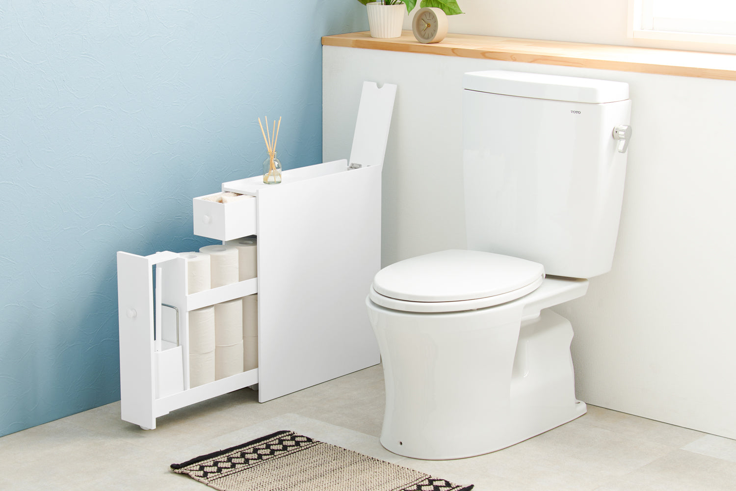 賃貸・新築のトイレに収納がない！解決アイデアとスリムでも大容量なトイレラックのおすすめご紹介