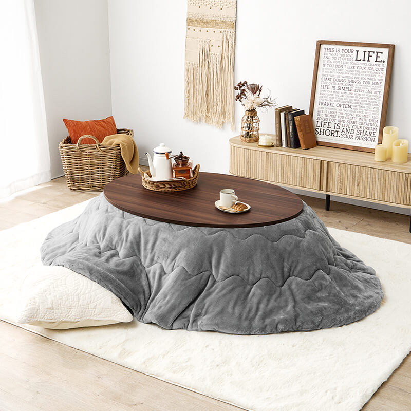 リバーシブル楕円形・円形こたつ [幅80/105][単品/セット] abel+Luna