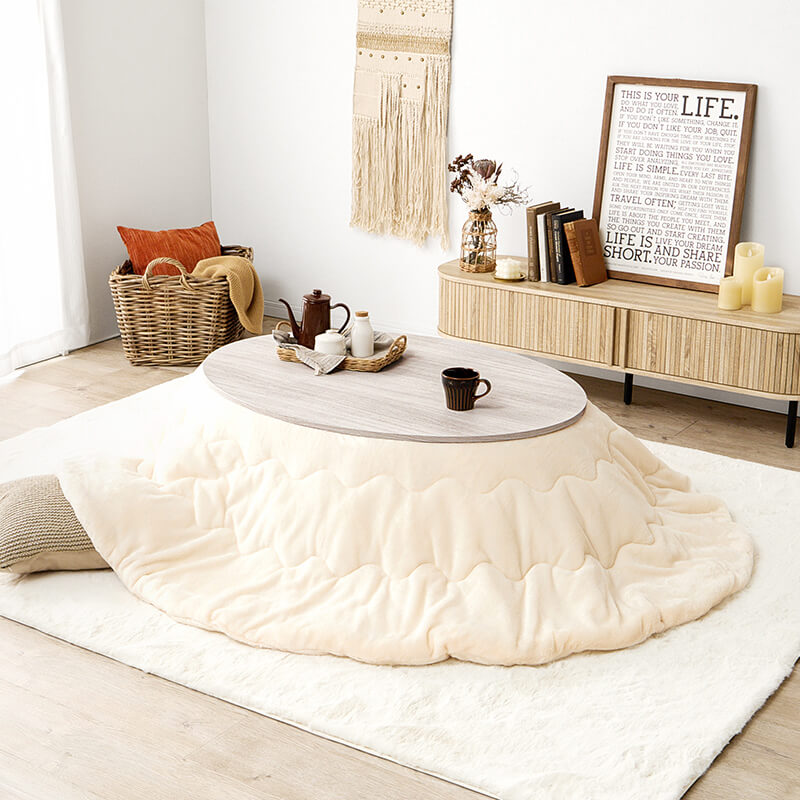 [幅80/105][単品/セット] 楕円形・円形こたつ abel+Luna/moku moku/メレンゲ