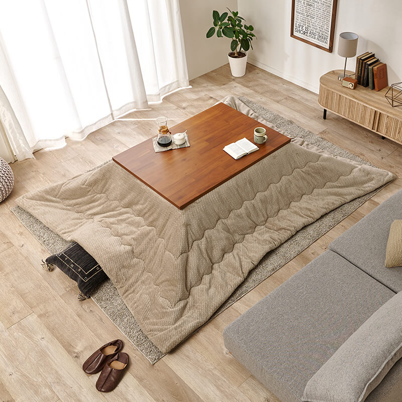 [幅75/105/120/150][単品/セット] アカシア長方形こたつ 高さ2段階調節可能 Taris+POKA