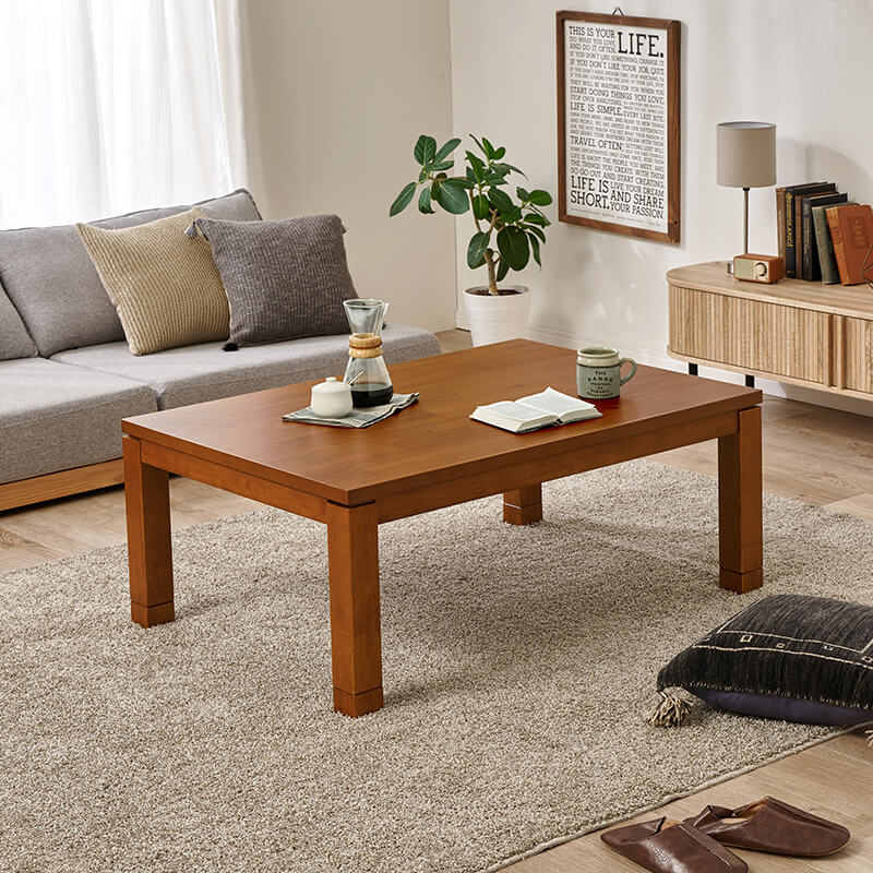 アカシア長方形こたつ 高さ2段階調節可能 [幅75/105/120/150][単品