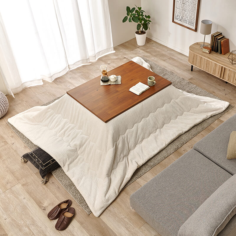 [幅75/105/120/150][単品/セット] アカシア長方形こたつ 高さ2段階調節可能 Taris+POKA