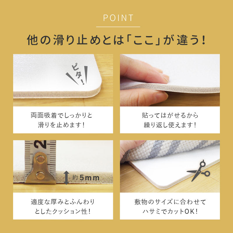 すべり止めシート 玄関マット用 ピタリズム 厚手 吸着滑り止めシート