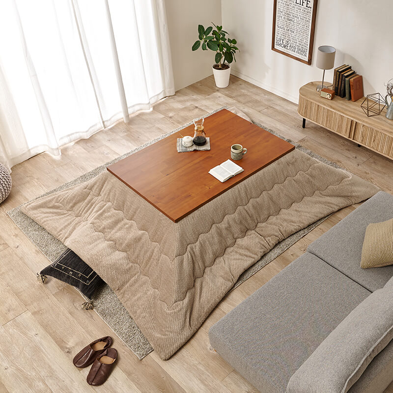 アカシア長方形こたつ 高さ2段階調節可能 [幅75/105/120/150][単品