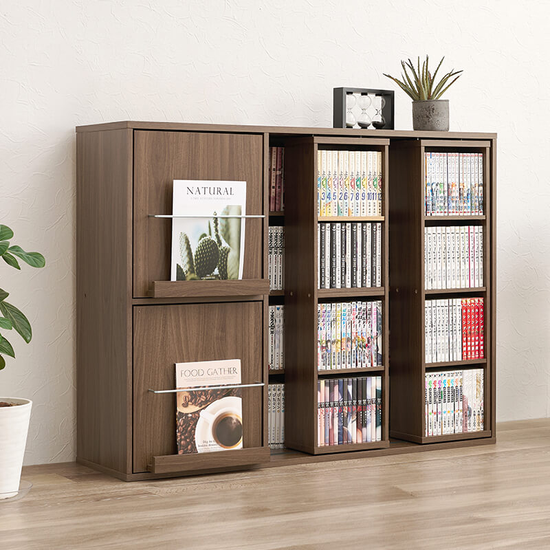 [幅90/120] 前後2列スライド式本棚