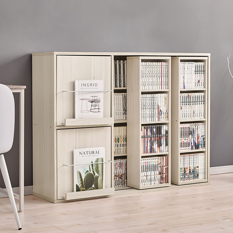 [幅90/120] 前後2列スライド式本棚