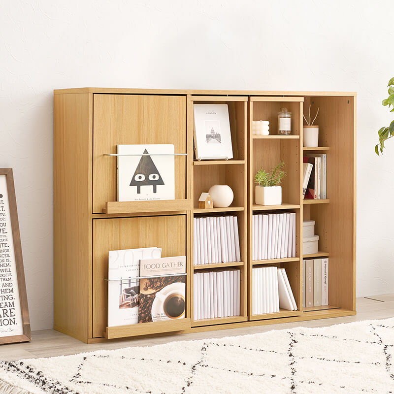 前後2列スライド式本棚 [幅90/120] | おしゃれな家具・インテリア通販