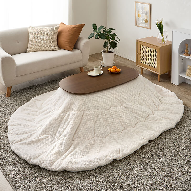 【新色登場】[幅90][単品/セット] 折りたたみ楕円形こたつ Carumina+Luna/moku moku/POKA/メレンゲ