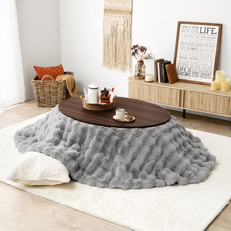 [幅80/105][単品/セット] 楕円形・円形こたつ abel+Luna/moku moku/メレンゲ