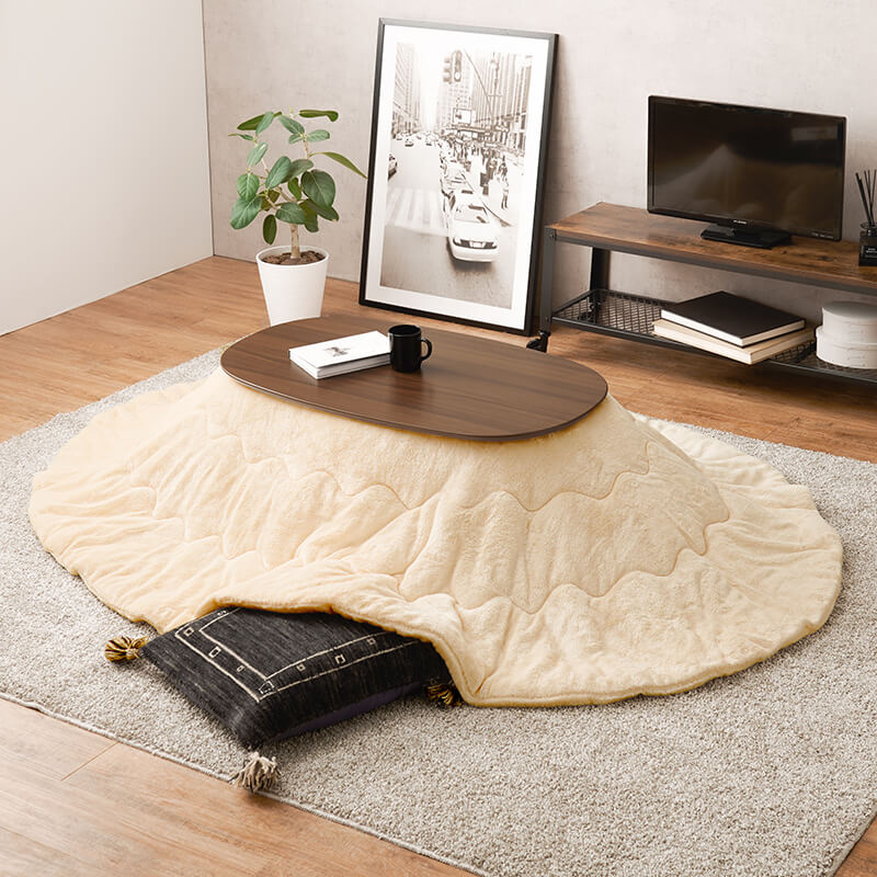 折りたたみ楕円形こたつ [幅90][単品/セット] Carumina+Luna