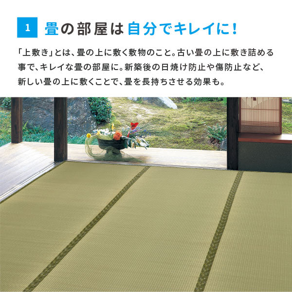 い草上敷き 備前 約261×261cm 【江戸間4.5畳】 4畳半 4.5帖 双目織り 撥水 和風 和室 無地 抗菌 防臭 ござ い草カーペット 撥水ラグ 畳の上に敷くもの 和風敷物 井草 イグサ いぐさ 関東間 田舎間 五八間 58間 畳交換 畳替え 表替え 掃除しやすい 年中 萩原 春夏秋冬 涼しい