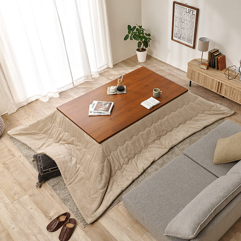 アカシア長方形こたつ 高さ2段階調節可能 [幅75/105/120/150][単品