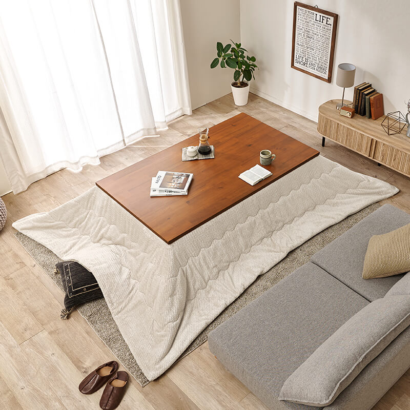 [幅75/105/120/150][単品/セット] アカシア長方形こたつ 高さ2段階調節可能 Taris+POKA