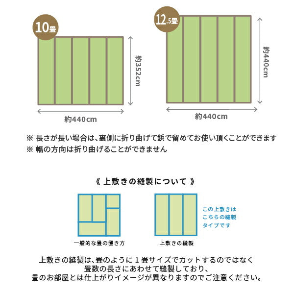 い草上敷き 約440×440cm 【江戸間12.5畳】12.5帖 12畳半 引目織り 丈夫