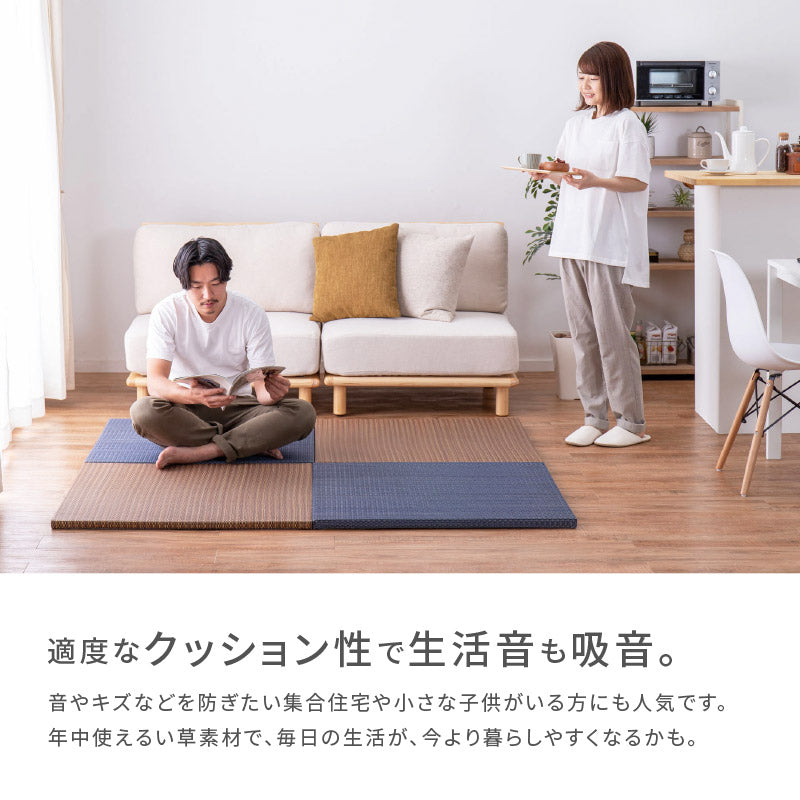 [2サイズ][1～12枚] 縁なし 置き畳 滑り止め付き 琉球畳風 南風（なんぷう）