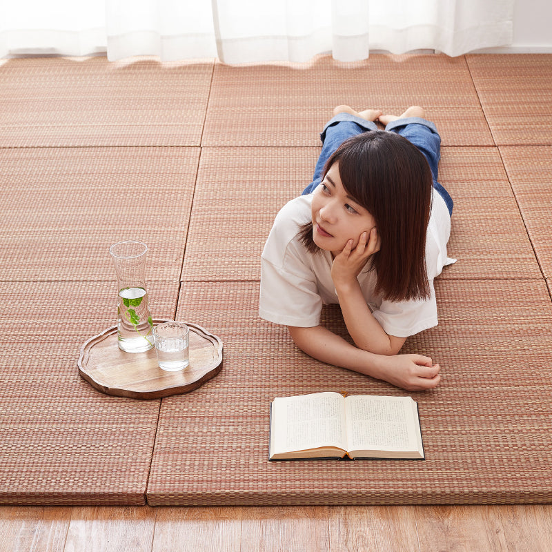 [大/小][単品/セット] 縁なし すき間のできにくい置き畳 フローリングに置く畳 滑り止め付き 琉球畳風 倉敷II