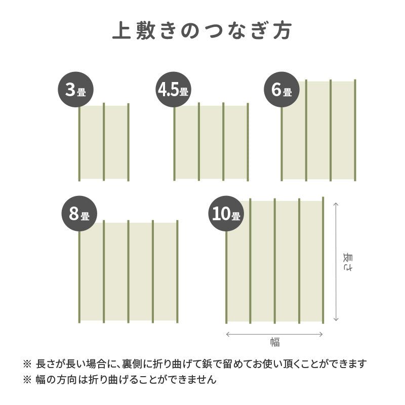[本間/58間/36間][3〜10畳] い草カーペット 長さ調整できる 撥水 上敷き 日本製 天頂 (てんちょう)