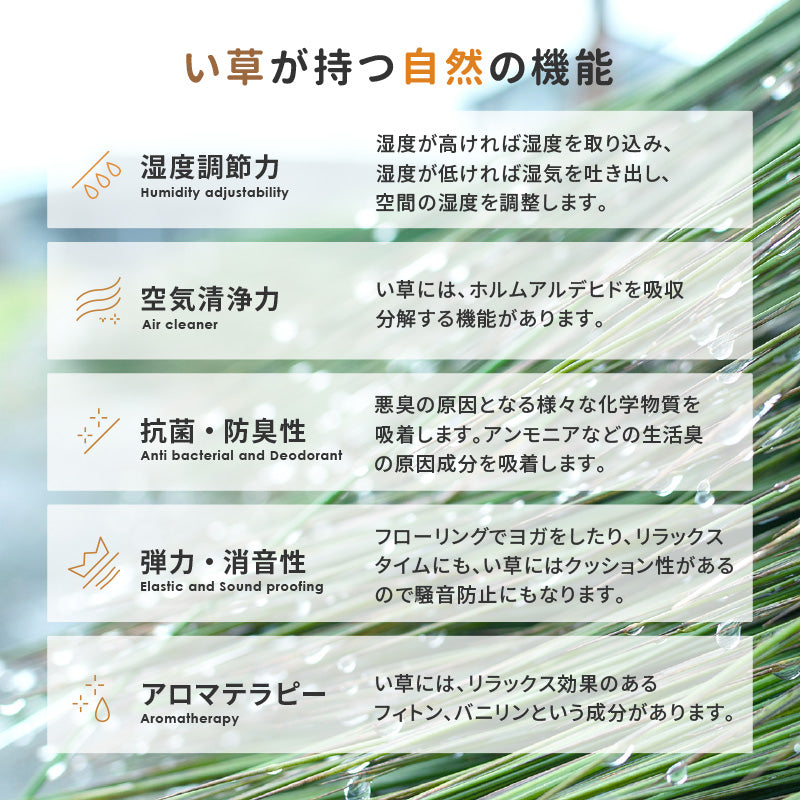 [本間/58間/36間][3〜10畳] い草カーペット 長さ調整できる 撥水 上敷き 日本製 天頂 (てんちょう)