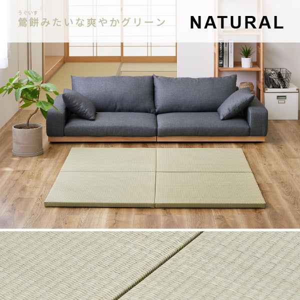 軽くて小さい置き畳 湊川 約65×65×2.5cm 【同色6枚セット】【約1.5畳】 抗菌 防臭 軽量 フロア畳 システム畳 キッズスペース い草 小さめ 縁なし 布団 ユニット畳 DIYカット可能 畳マット 琉球畳風 厚手 フロアー畳 フローリング畳