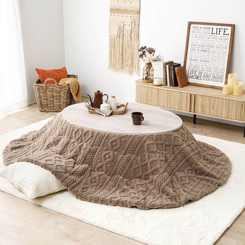 リバーシブル楕円形・円形こたつ [幅80/105][単品/セット] abel+Luna