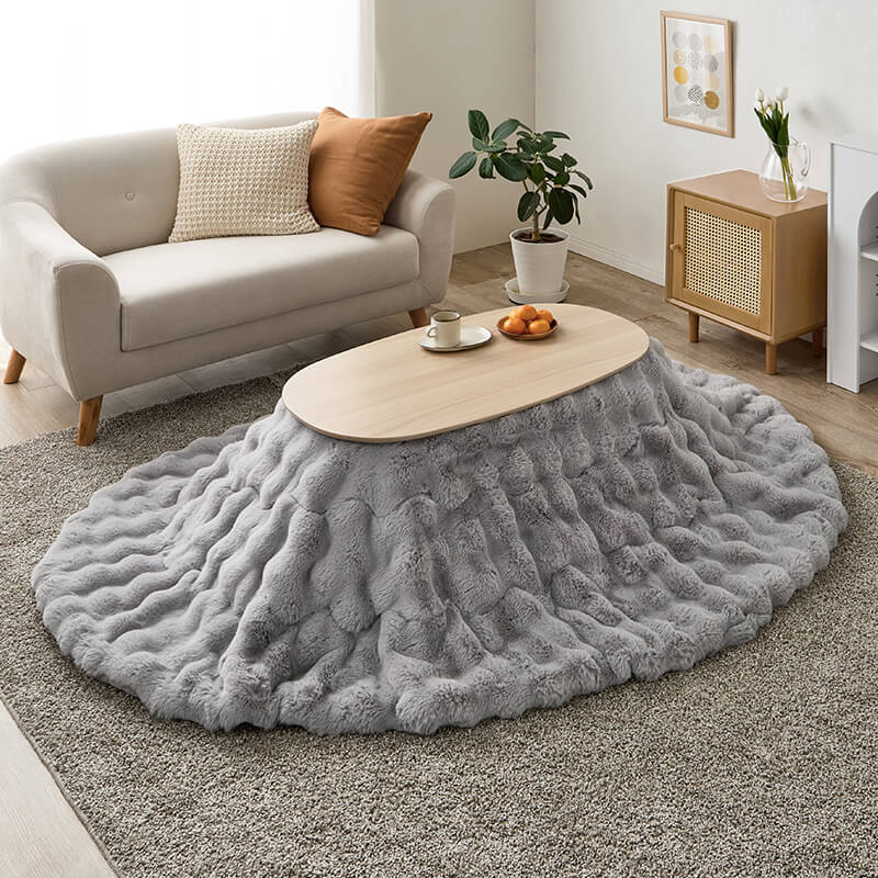 【新色登場】[幅90][単品/セット] 折りたたみ楕円形こたつ Carumina+Luna/moku moku/POKA/メレンゲ