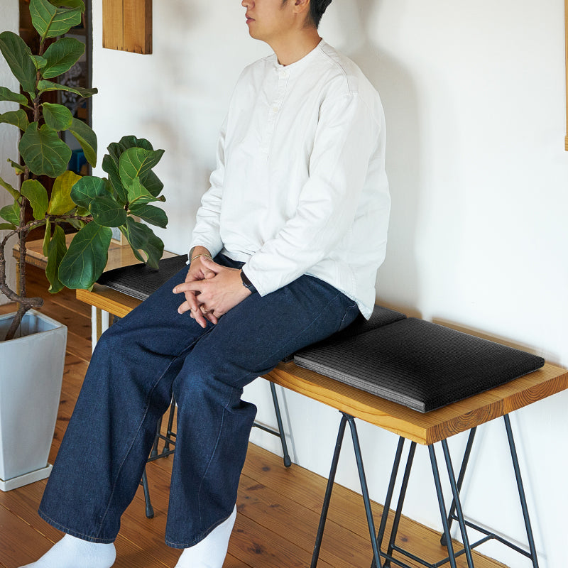 【新商品】[39×39] 水拭きできる 炭のチカラで消臭 座布団 和モダン 畳クッション 日本製 楽座（らくざ）