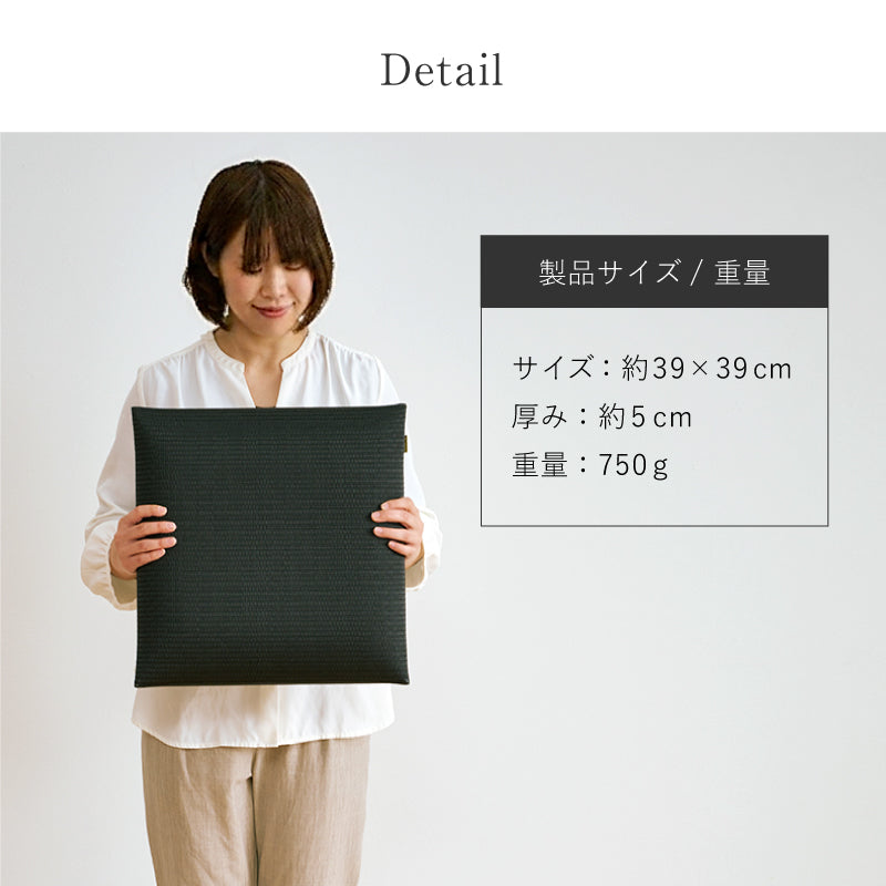 【新商品】[39×39] 水拭きできる 炭のチカラで消臭 座布団 和モダン 畳クッション 日本製 楽座（らくざ）