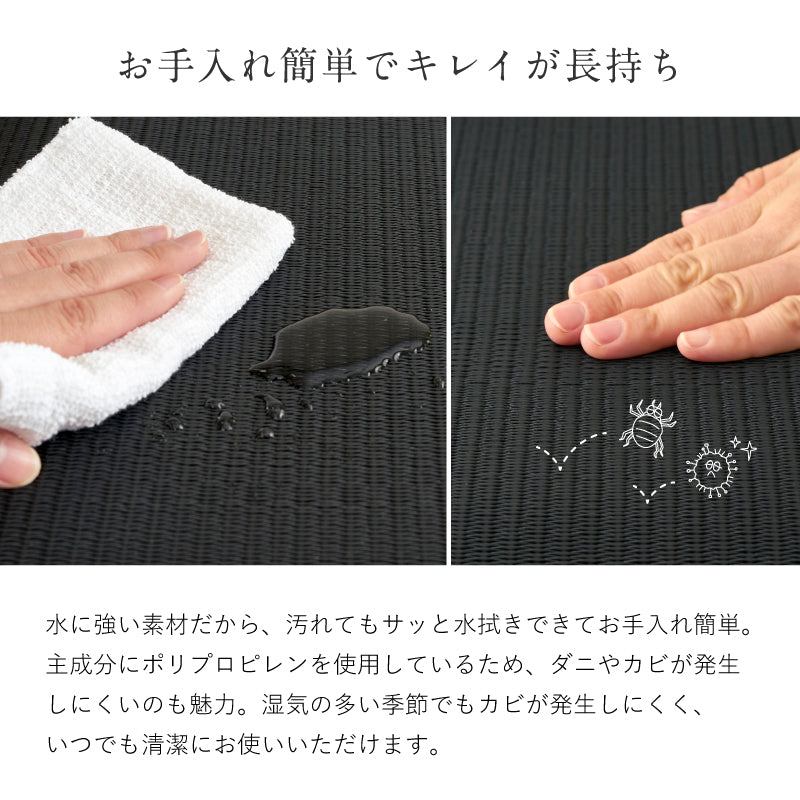 【新商品】[39×39] 水拭きできる 炭のチカラで消臭 座布団 和モダン 畳クッション 日本製 楽座（らくざ）