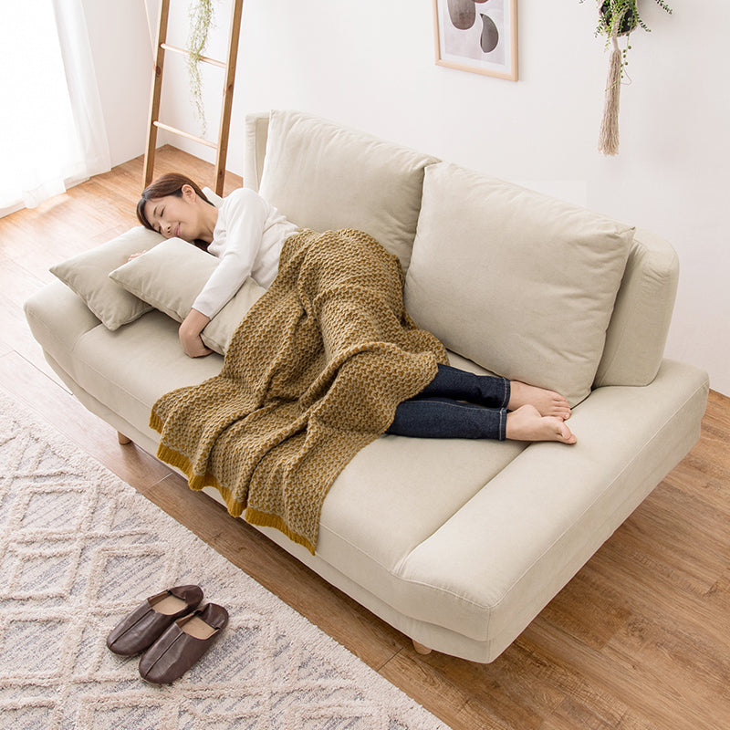 ごろ寝ソファ 2人掛け アームレス クッション付き 脚取り外し可能