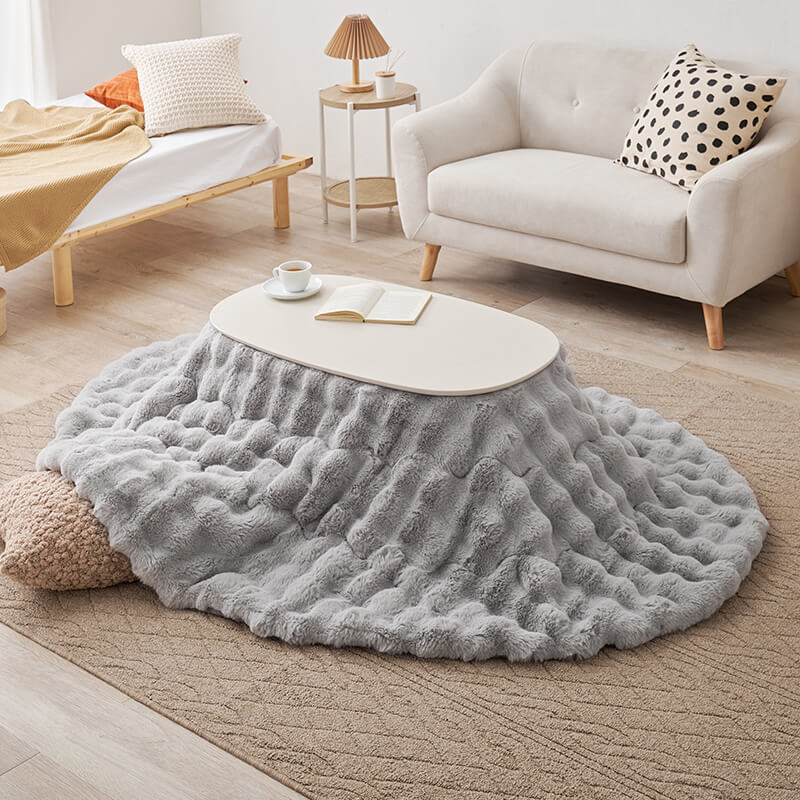 【新色登場】[幅90][単品/セット] 折りたたみ楕円形こたつ Carumina+Luna/moku moku/POKA/メレンゲ