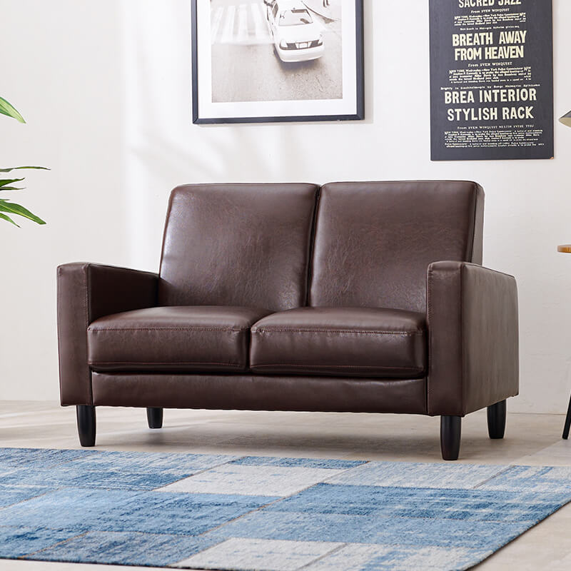 [幅120] ヴィンテージ風2人掛けソファ 脚取り外し可能 Rittu