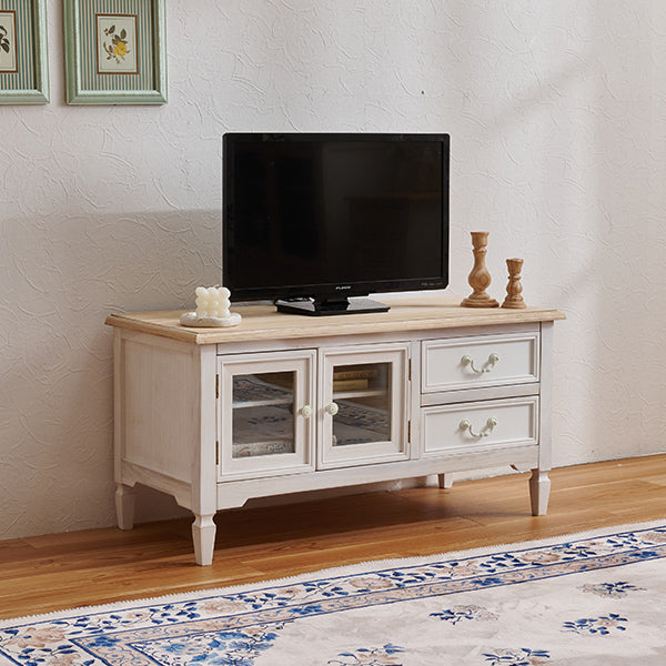 [幅90] フレンチアンティーク調 テレビボード ガラス扉付き 完成品 Chouchou