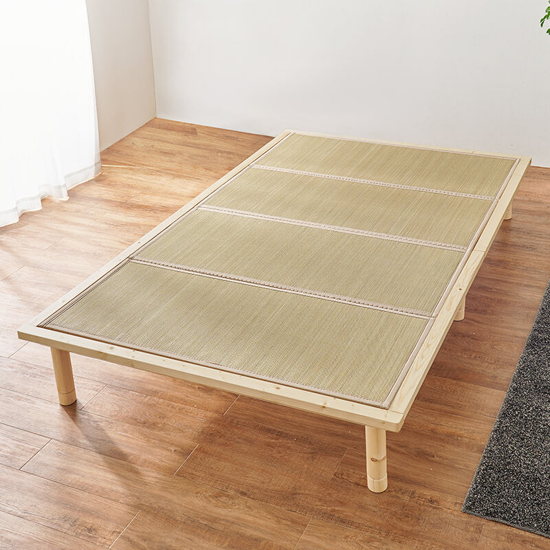 [S/SD/D] 頑丈すのこベッド 畳マットレスセット 高さ調節3段階 敷布団対応