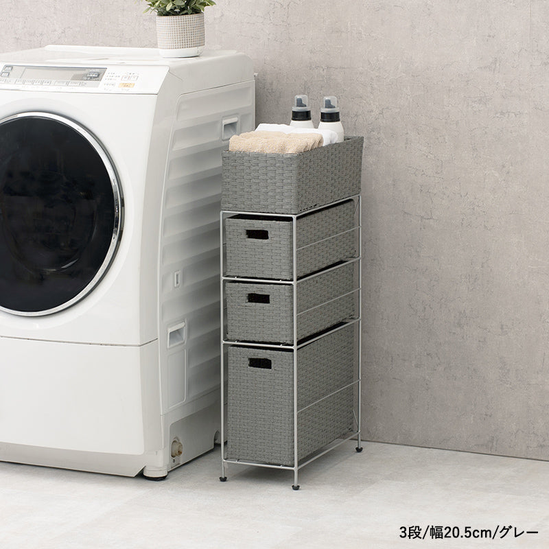 アウトレット【送料無料・新品】ラタン風★サニタリー★ランドリーチェスト【グレー】 ラタン風ランドリーチェスト(湿気や汚れに強い) - インテリアの通販