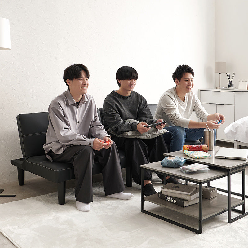 [幅176] 分割できる4WAYソファベッド 2人掛け 3段階リクライニング 脚取り外し可能 Laxio