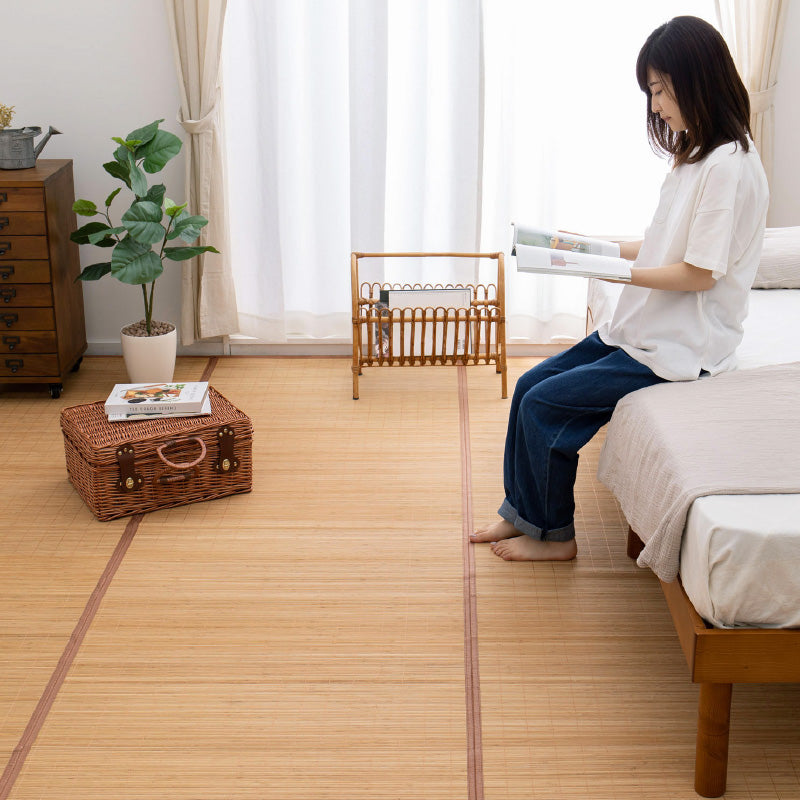 折りたためる 竹ラグ [江戸間2~8畳] 竹ラグ 無地 シンプル バンブー