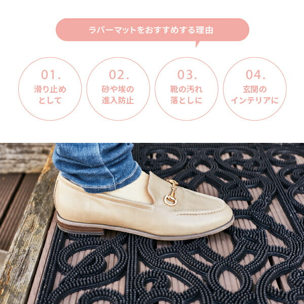 屋外玄関マット ラバーマット 【半円 長方形 】 泥落としタイプ