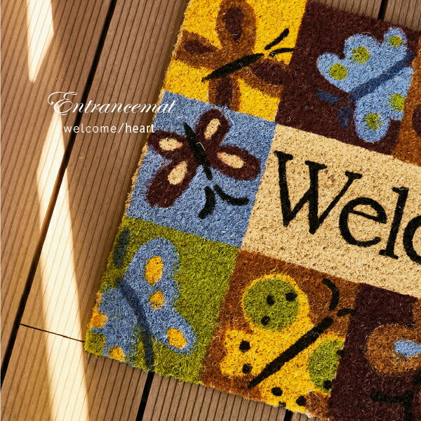 屋外玄関マット エントランスマット コイヤーマット 約45×65×1.5cm
