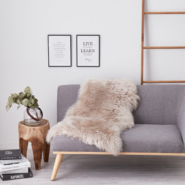 ムートン ラグ 60×90cm ファー ラグ マット クッション 原皮 1匹物