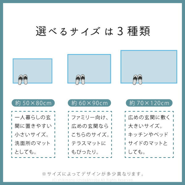 絨毯柄の洗える玄関マット トロワ ターコイズ プリシア パレス 約70×120cm 玄関マット 室内 屋内 おしゃれ かわいい 洗える アジアン 高級感 滑り止め 花柄 萩原