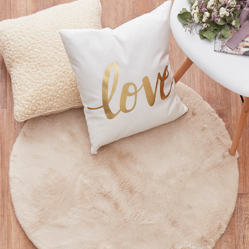 座布団 ラビットファータッチ 直径38cm チェアパッド 丸 マット