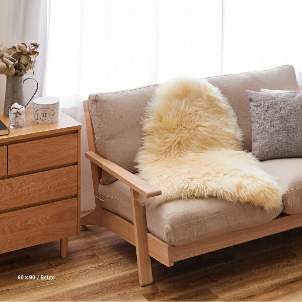 ニュージーランド天然ムートンの2匹ラグ 60×180cm 座布団 羊毛