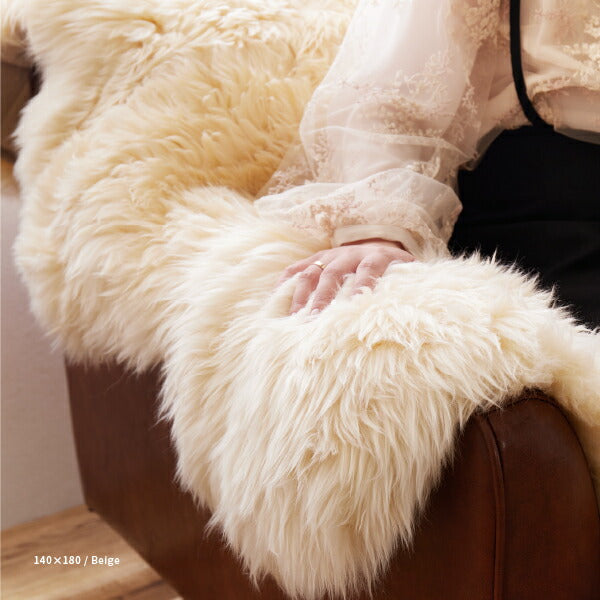 ニュージーランド天然ムートンの2匹ラグ 60×180cm 座布団 羊毛