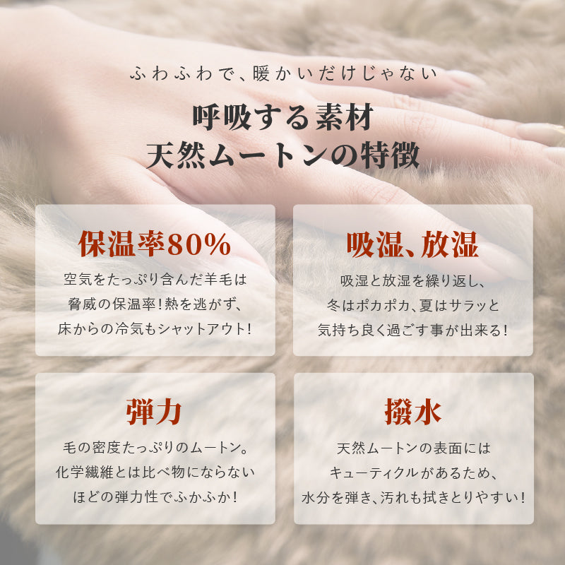 [4サイズ] ニュージーランド産天然ムートンラグ