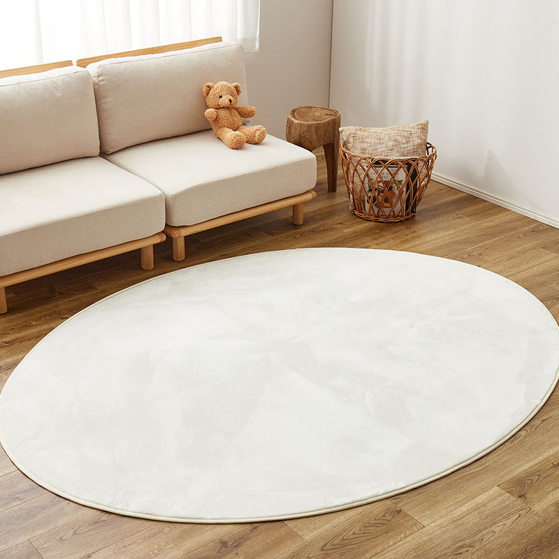 [160×220] 楕円 洗える滑り止め付きラグ メレンゲタッチ