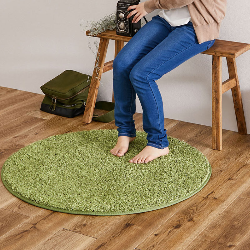 ふっくら贅沢 芝生 ラグマット 円形 約185Rcm ラグ 人工芝 室内用
