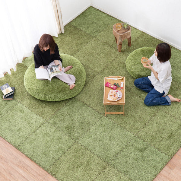 芝生ジョイントマット シーヴァ 約60×60cm 9枚〜 人工芝 室内用 屋内 おしゃれ 大判 子供部屋 緑 グリーン おうちキャンプ 敷き詰め ジョイントラグ 赤ちゃん プレイマット オールシーズン 年中